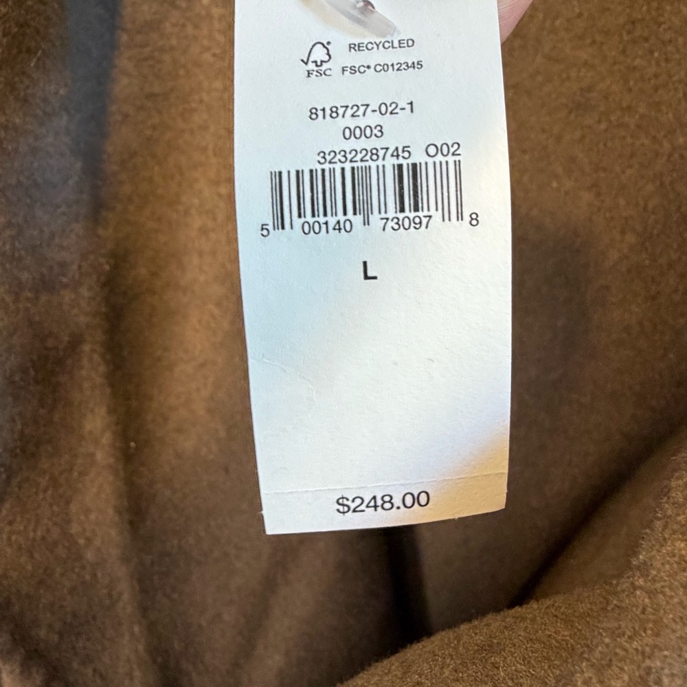 GAP Wool Blend Wrap Coat Large Taupe Belted Long NWT $248 - Picture 5 of 12